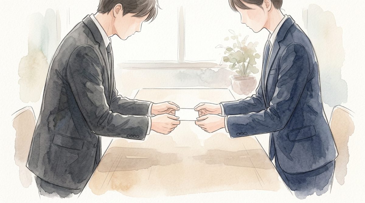 名刺交換 (meishi koukan)